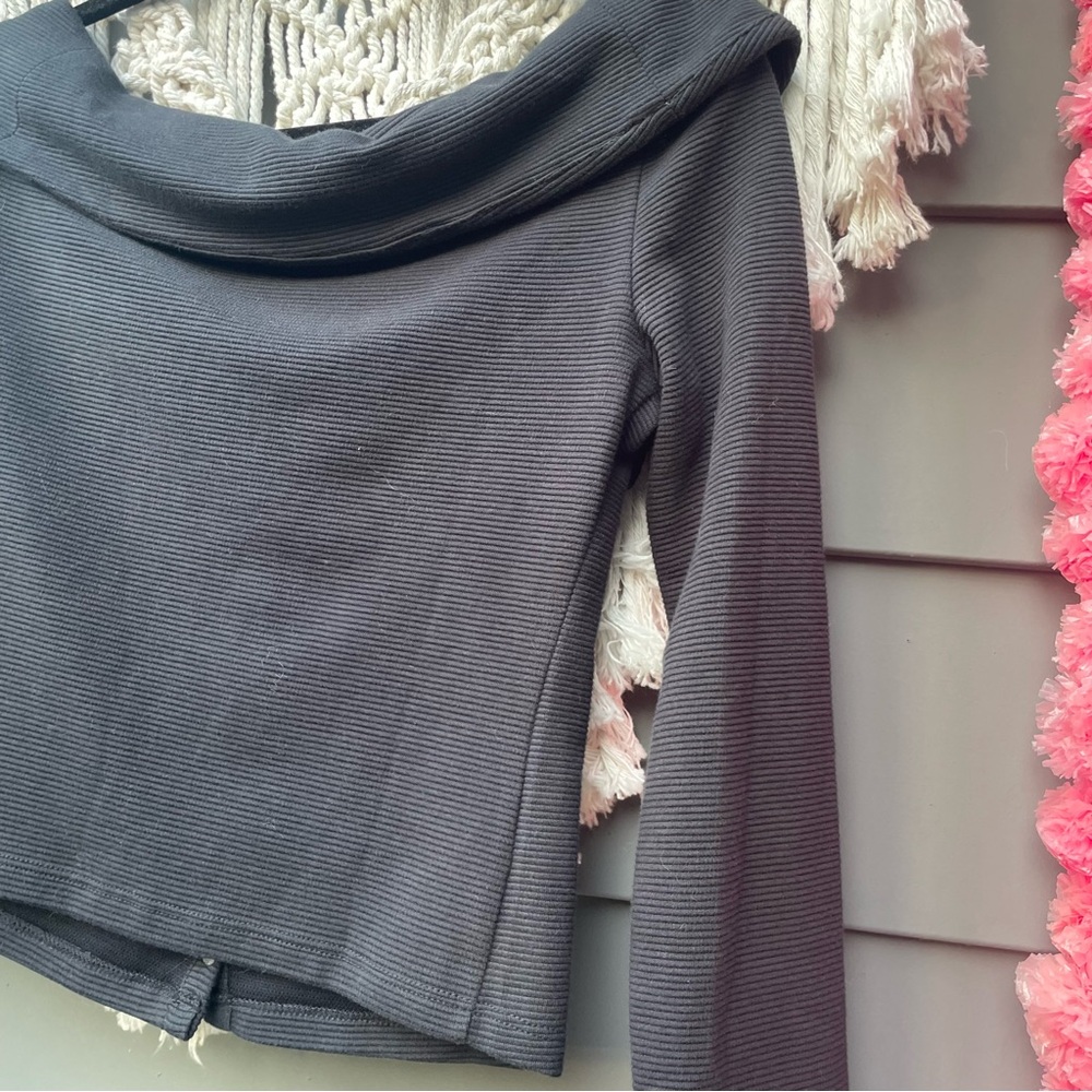 SOLD Maeve Anthropologie Ribbed Snap Up stretchy long sleeve can off the - Picture 15 of 15